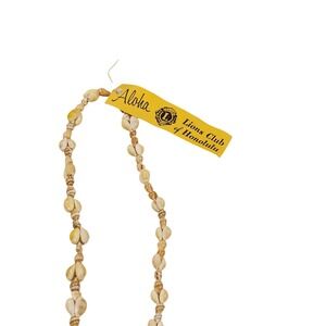 Vintage Aloha Lions Club of Honolulu Cowrie‎ Shell Necklace Hawaii